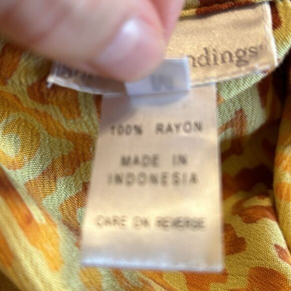 Soft Surroundings Open Front Blouse Aztec Beaded Cardigan Topper Crinkle Size M - Picture 6 of 8